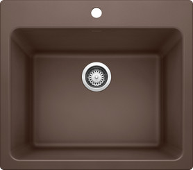 Blanco KFA-401922 22-in X 25-in Liven Granite Laundry Sink with Pull-Down Faucet, Basket, and Strainer in Cafe Brown