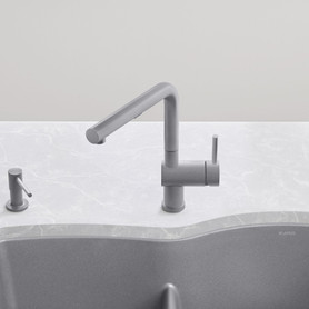 526370 Linus Single-Lever Pull-Out Kitchen Faucet with 1.5 GPM in Metallic Gray