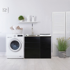 15.4-in W x 34.9-in H x 22.4-in D 20-Gauge Metal Freestanding Cabinet in Matte Black