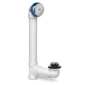 DBlue Full Kit, Schedule 40 - PVC Touch-Toe Stopper w/ Chrome Finish Trim and Test Plug