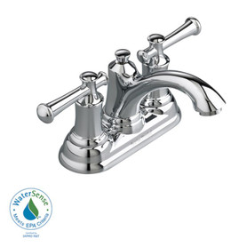 Centerset Lavatory Faucet with Metal Lever Handles with Metal Speed Connect Pop-Up Drain in Chrome