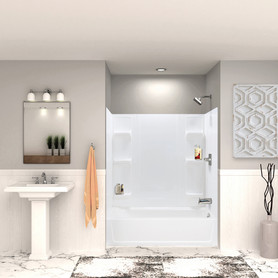 K-3060R-56WHT 60-in x 30-in Tub/Shower Kit with Right Drain, White