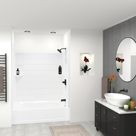 K-3060R-670WHT 60-in x 30-in Tub/Shower Kit with Right Drain, White