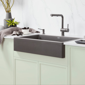 527417 Vintera 30" Super Single Apron Farmhouse Sink, Volcano Gray