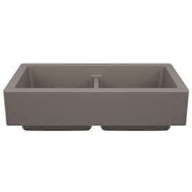 527418 Vintera 33" Equal Double Apron Farmhouse Sink, Volcano Gray