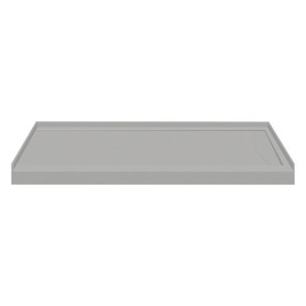 FSL6032R-87 60-in x 32-in Cast Solid Surface Low Profile Shower Base with Linear Concealed Right Hand Drain, Concrete 