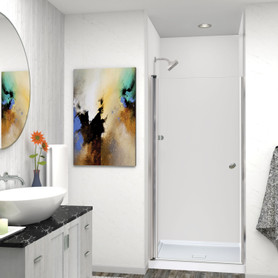 LSD257006C-BS Lyna 25-in x 70-in Pivot Shower Door, Brushed Stainless 
