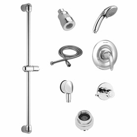 TU662213.002 Commercial Shower System Trim Kit 1.5 gpm/5.7 Lpm with 36 Inch Slide Bar, Hand Shower and Showerhead, Polished Chrome 