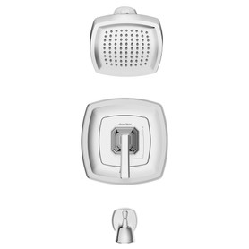 TU612508.002 Crawford 1.8 gpm/6.8 L/min Tub and Shower Trim Kit with Water Saving Showerhead, Double Ceramic Pressure Balance Cartridge with Lever Handle, Polished Chrome 