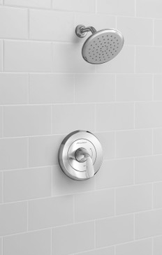 TU186507.002 Fluent 1.8 gpm/6.8 L/min Shower Trim Kit with Water-Saving Showerhead, Double Ceramic Pressure Balance Cartridge with Lever Handle, Polished Chrome 