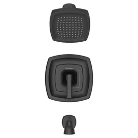 TU612502.243 Crawford 2.5 gpm/9.5 L/min Tub and Shower Trim Kit with Showerhead, Double Ceramic Pressure Balance Cartridge with Lever Handle, Matte Black 