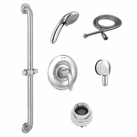 TU662SG211.002 Commercial Shower System Trim Kit 1.5 gpm/5.7 Lpm with 36 Inch Slide Grab Bar and Hand Shower, Polished Chrome 