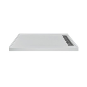 FSC6034R-87 60-in x 34-in Cast Solid Surface Shower Base With Right Hand Drain, Concrete