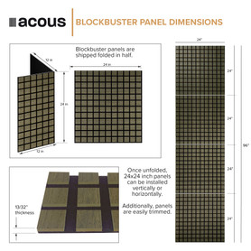 ACB4-72 Blockbuster 24-in x 24-in x 0.4-in 4-Pack Wall Panels, Driftwood Oak