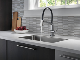 9693T-AR-DST Pivotal Single Handle Lever Faucet in Arctic Stainless