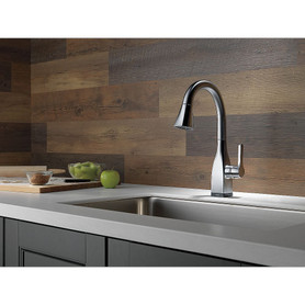 9983T-AR-DST Mateo Single Handle Pull-Down Bar/Prep Faucet with Touch2O Technology in Arctic Stainless Finish