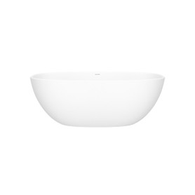 BA1MNSMNO Barcelona 59-in x 28-1/2-in Freestanding Soaking Bathtub with No Overflow Hole, Standard Matte White