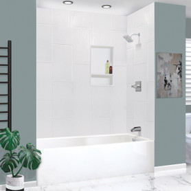 UATLN603020-R-PC Unity 60-in x 30-in x 20-in Alcove Acrylic Bathtub Kit With Right Hand Drain, White/Polished Chrome