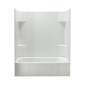 74.25-in x 30-in x 60-in Vikrell Wall and Floor 4-Piece Alcove Shower Kit with Bathtub