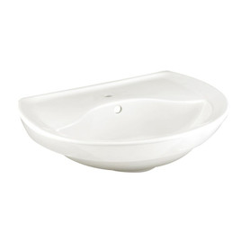 Wall Mounted Pedestal Lavatory Top with Single Faucet Hole without Pedestal Leg in White