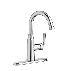 Portsmouth 1 Handle High Arc Pull Down Bar Sink Faucet in Polished Chrome
