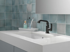 589SH-BL-DST Tetra Single Handle Bathroom Faucet, Matte Black