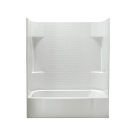 Sterling 71140110 Accord 72-in x 30-in x 60-in Vikrell Wall and Floor 4-Piece Alcove Shower Kit with Bathtub