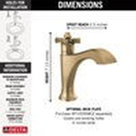557-CZMPU-DST Dorval Single Handle Bathroom Faucet, Champagne Bronze
