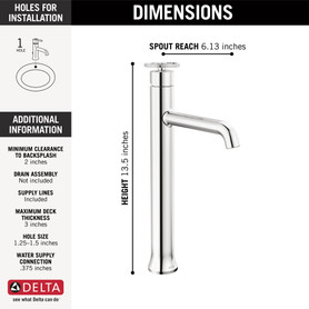 758-DST Trinsic Single Handle Vessel Bathroom Faucet, Chrome