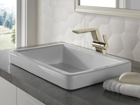 699-PN-PR-DST Pivotal Single Handle Mid-Height Vessel Bathroom Faucet, Lumicoat Polished Nickel