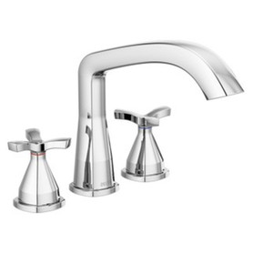 T27766 Stryke Delta Stryke Three Hole Roman Tub Trim, Chrome