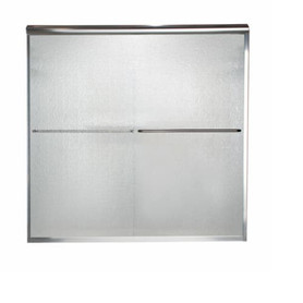 70" Tall Frameless, Bypass, Rain Glass Shower Door for 56" to 60" Width Openings in Silver