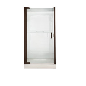 65.56" Tall Frameless, Pivot, Clear Glass Shower Door with "D" Handle for 35.19" to 36.06" Width Openings in Oil Rubbed Bronze