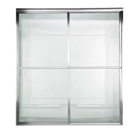 68" Tall Framed, Bypass, Clear Glass Shower Door for 44" to 46" Width Openings in Silver