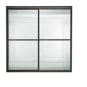 68" Tall Framed, Bypass, Clear Glass Shower Door for 40" to 42" Width Openings in Oil Rubbed Bronze