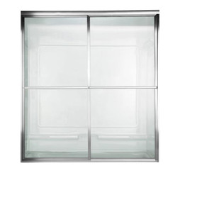 68" Tall Framed, Bypass, Clear Glass Shower Door for 40" to 42" Width Openings in Silver
