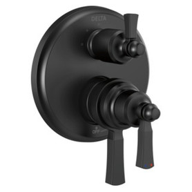 T27856-BL Dorval Traditional 2-Handle Monitor 17 Series Valve Trim with 3 Setting Diverter, Matte Black