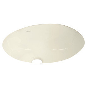 19-1/16-in x 15-3/8-in x 10-3/8-in Vitreous China Undermount Oval Bathroom Sink with Overflow in Biscuit