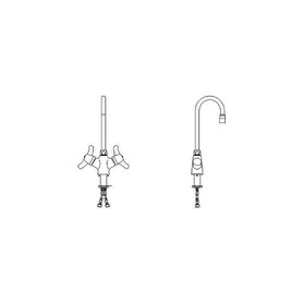 Commercial 25C3: Two Handle Single Shank Mixing Faucet