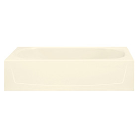15-in x 29-in x 60.25-in Vikrell Oval in Rectangle Skirted Bathtub with Right-Hand Drain in Biscuit