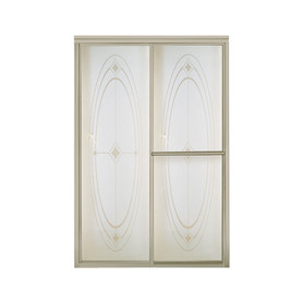 43.875-in to 48.875-in W x 70-in H Sliding Shower Door in Nickel with Ellipse Glass Pattern