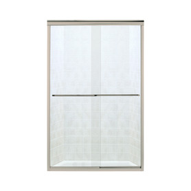 40.375-in to 45.375-in W x 65.25-in H Sliding Shower Door in Nickel with Clear Glass