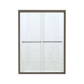 52-in to 57-in W x 70.06-in H Sliding Shower Door in Deep Bronze with Clear Glass