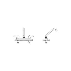 Commercial 26T3: Two Handle 8 In Cast Deck-Mount Faucet