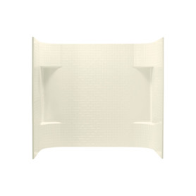 56.25-in x 60-in x 31.25-in Vikrell Shower Wall Surround Side and Back Panels in Biscuit
