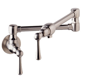 Wall Mount Pot Filler in Brushed Stainless Steel
