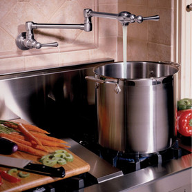 Wall Mount Pot Filler in Brushed Stainless Steel