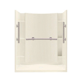 Alcove Shower Kit 36-in L x 48-in W x 75.75-in H in Biscuit