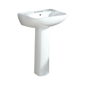 Pedestal Sink 33-in H x 23.375-in L x 18.25-in W in White