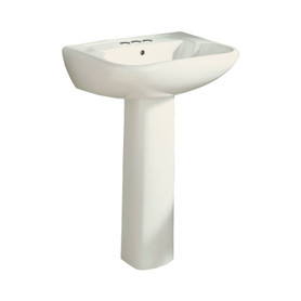Pedestal Sink 33-in H x 23.375-in L x 18.25-in W in Biscuit